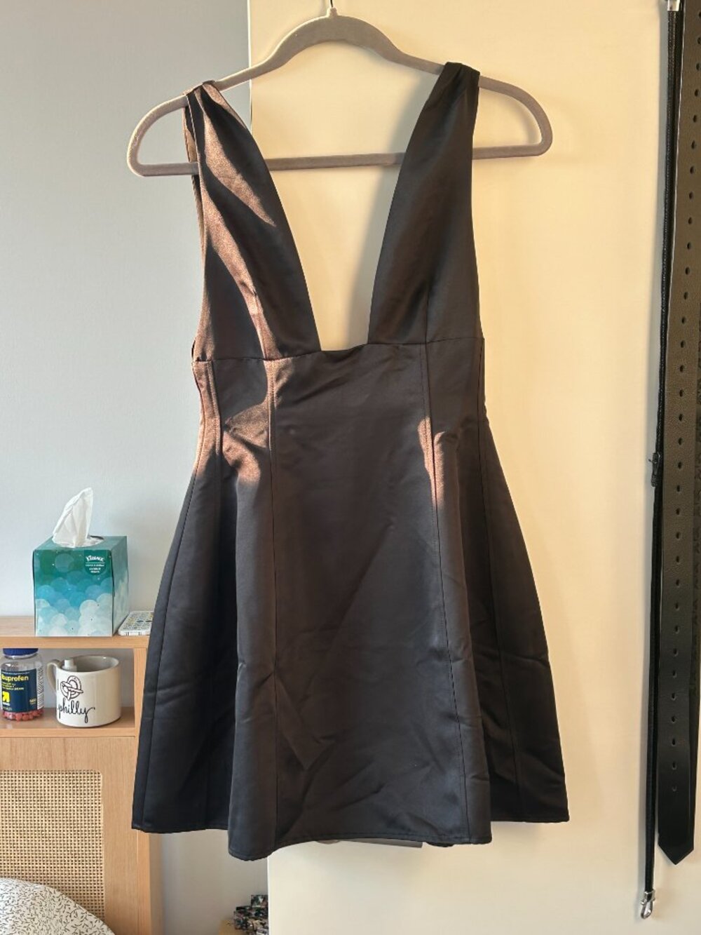 WeWoreWhat Plunge Satin Minidress Size 2